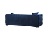 Contemporary navy tufted buttons design sofa by Meridian additional picture 3