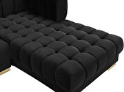 3pcs black velvet low-profile contemporary sectional by Meridian additional picture 6