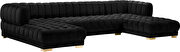 3pcs black velvet low-profile contemporary sectional by Meridian additional picture 9