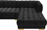 3pcs black velvet low-profile contemporary sectional by Meridian additional picture 10