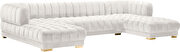3pcs cream velvet low-profile contemporary sectional by Meridian additional picture 2
