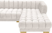 3pcs cream velvet low-profile contemporary sectional by Meridian additional picture 11