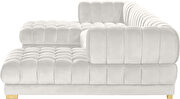 3pcs cream velvet low-profile contemporary sectional by Meridian additional picture 4