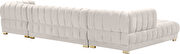 3pcs cream velvet low-profile contemporary sectional by Meridian additional picture 5