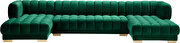 3pcs green velvet low-profile contemporary sectional by Meridian additional picture 9