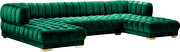 3pcs green velvet low-profile contemporary sectional by Meridian additional picture 10