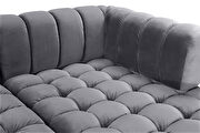 3pcs gray velvet low-profile contemporary sectional by Meridian additional picture 4