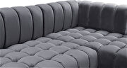 3pcs gray velvet low-profile contemporary sectional by Meridian additional picture 6