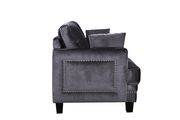 Nailhead trim design gray fabric contemporary sofa by Meridian additional picture 3