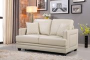 Nailhead trim design beige contemporary sofa by Meridian additional picture 3