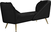 Double-back chaise in black velvet by Meridian additional picture 2