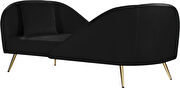 Double-back chaise in black velvet by Meridian additional picture 6