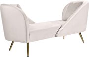 Double-back chaise in cream velvet by Meridian additional picture 2