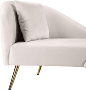 Double-back chaise in cream velvet by Meridian additional picture 4