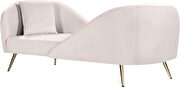 Double-back chaise in cream velvet by Meridian additional picture 6