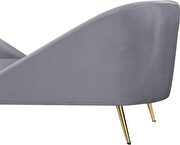 Double-back chaise in gray velvet by Meridian additional picture 2