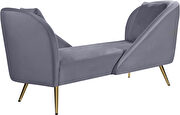 Double-back chaise in gray velvet by Meridian additional picture 11