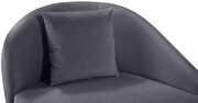 Double-back chaise in gray velvet by Meridian additional picture 3