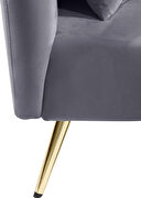 Double-back chaise in gray velvet by Meridian additional picture 4