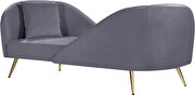 Double-back chaise in gray velvet by Meridian additional picture 5