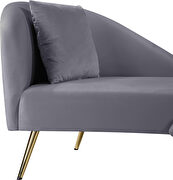 Double-back chaise in gray velvet by Meridian additional picture 8