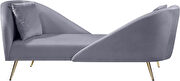 Double-back chaise in gray velvet by Meridian additional picture 10