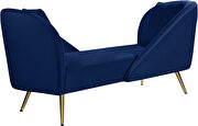 Double-back chaise in navy velvet by Meridian additional picture 3
