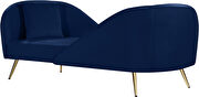Double-back chaise in navy velvet by Meridian additional picture 4