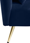 Double-back chaise in navy velvet by Meridian additional picture 5