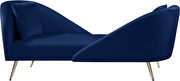 Double-back chaise in navy velvet by Meridian additional picture 6
