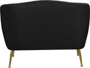 Black velvet contemporary sofa w/ golden legs by Meridian additional picture 10