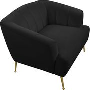 Black velvet contemporary chair w/ golden legs by Meridian additional picture 5