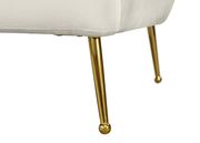 Cream velvet contemporary chair w/ golden legs by Meridian additional picture 4