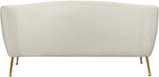Cream velvet contemporary loveseat w/ golden legs by Meridian additional picture 6