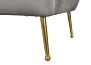 Gray velvet contemporary chair w/ golden legs by Meridian additional picture 4