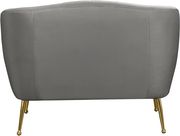 Gray velvet contemporary chair w/ golden legs by Meridian additional picture 6