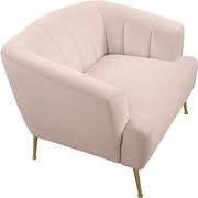 Pink velvet contemporary chair w/ golden legs by Meridian additional picture 4
