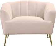 Pink velvet contemporary chair w/ golden legs by Meridian additional picture 6