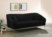 Elegant & sleek black velvet contemporary sofa by Meridian additional picture 2