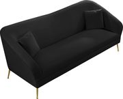 Elegant & sleek black velvet contemporary sofa by Meridian additional picture 3