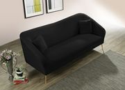 Elegant & sleek black velvet contemporary sofa by Meridian additional picture 4