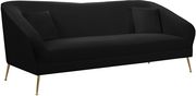 Elegant & sleek black velvet contemporary sofa by Meridian additional picture 6