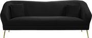 Elegant & sleek black velvet contemporary sofa by Meridian additional picture 7