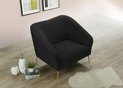 Elegant & sleek black velvet contemporary chair by Meridian additional picture 3