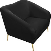 Elegant & sleek black velvet contemporary chair by Meridian additional picture 4