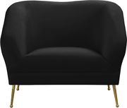 Elegant & sleek black velvet contemporary chair by Meridian additional picture 7