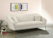 Elegant & sleek cream velvet contemporary sofa by Meridian additional picture 2