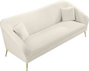 Elegant & sleek cream velvet contemporary sofa by Meridian additional picture 3