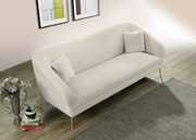 Elegant & sleek cream velvet contemporary sofa by Meridian additional picture 4