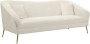 Elegant & sleek cream velvet contemporary sofa by Meridian additional picture 7